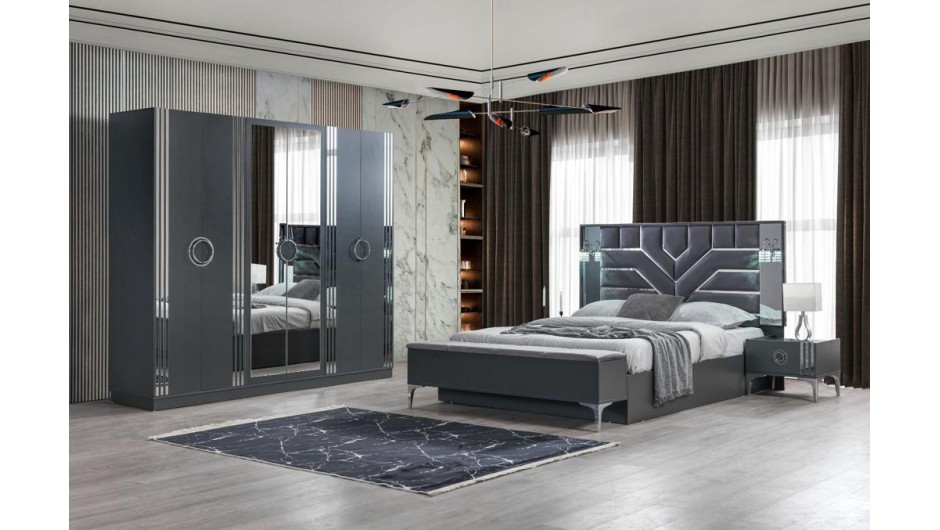 LONDRA GRİ YATAK ODASI TAM TAKIM